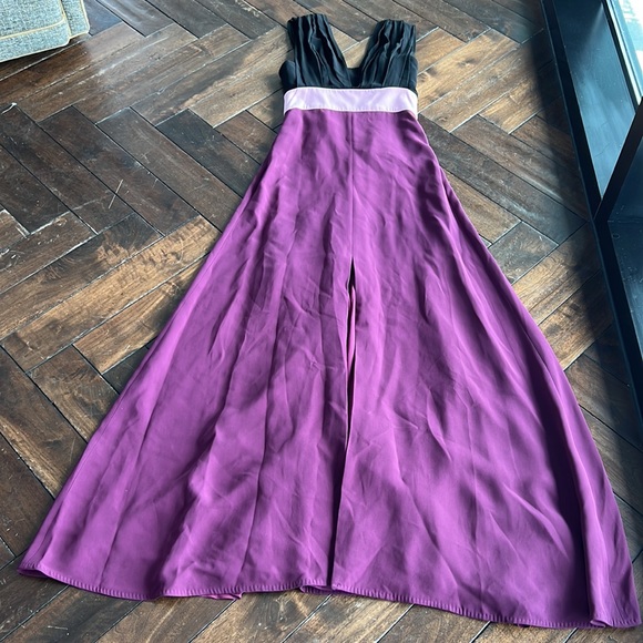 Escada 100% silk made in Slovenia 🇸🇮 size 4(34) purple/black/pink maxi dress - Picture 3 of 16